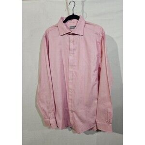 Michael Kors men's long sleeve button down pink dress shirt slim tall